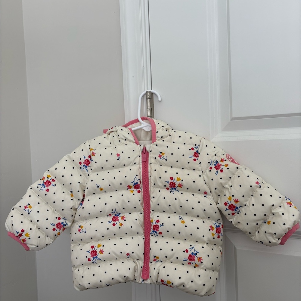 Floral Polka Dot Puffer Jacket